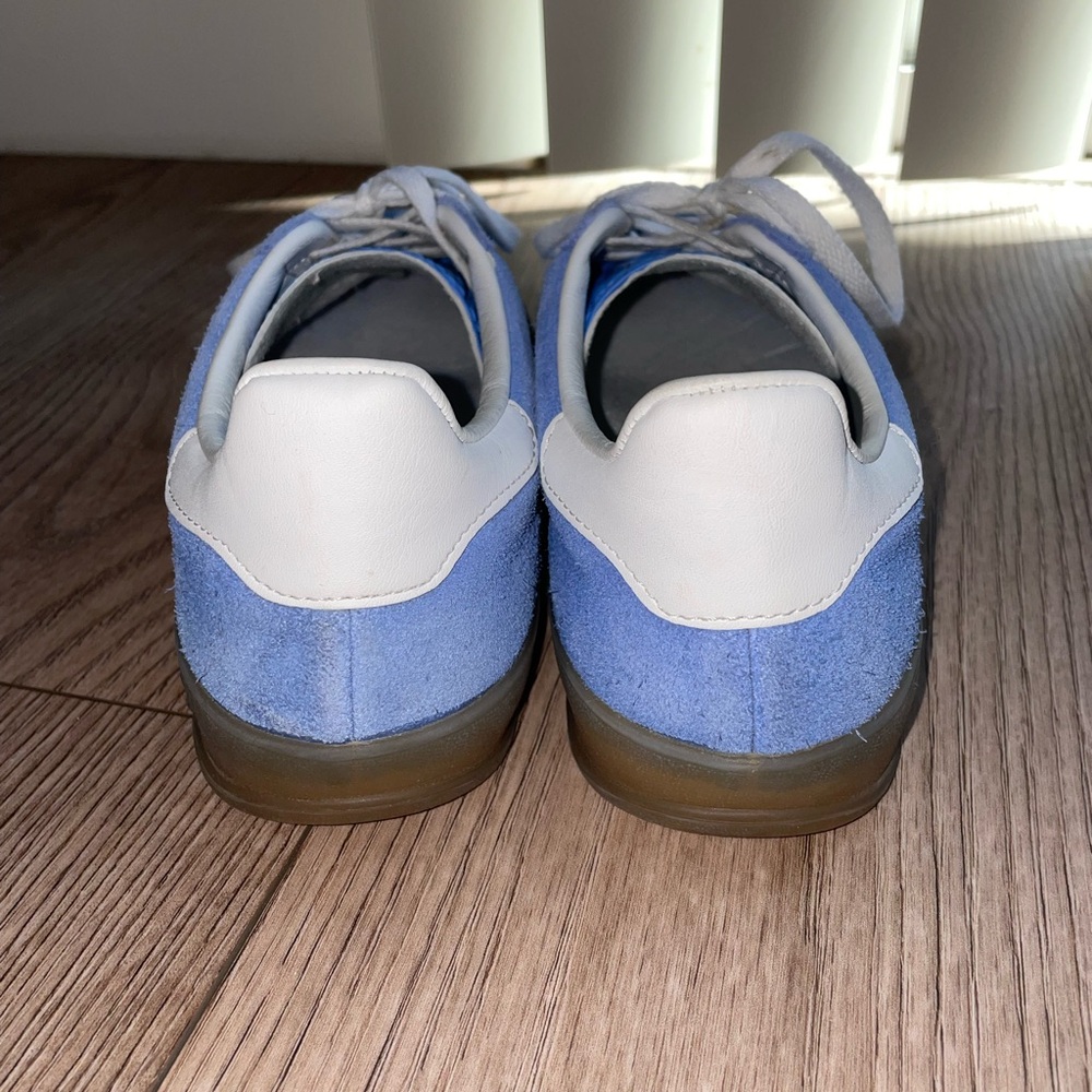 adidas Blue Suede Sneakers with White Stripes - Picture 7 of 9